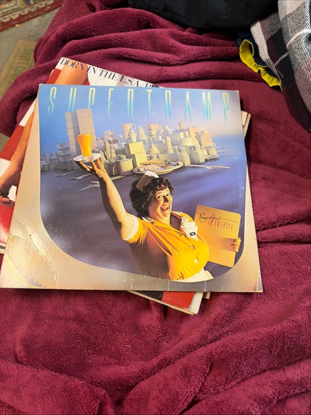 Supertramp Breakfast in America Vinyl Record - Bright Yellow Cover Art